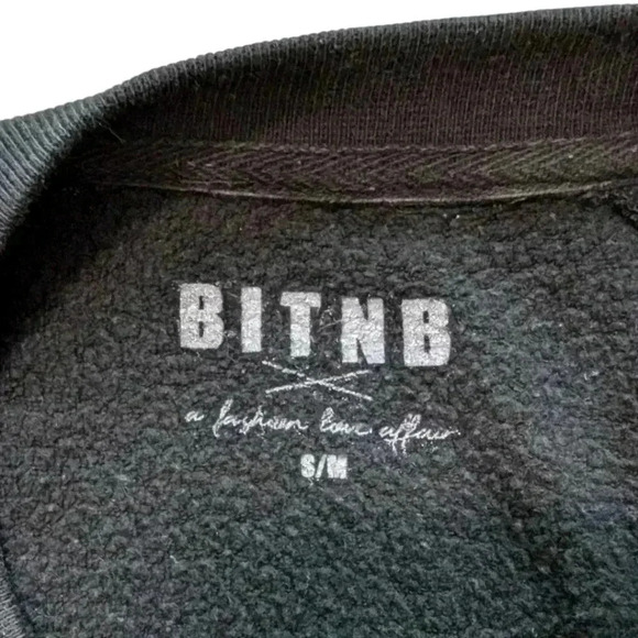 Brunette the Label Brunette Classic Sweatshirt Black Crewneck  Women's size S/M - Picture 8 of 14